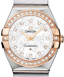 Constellation Ladies in Steel and Rose Gold Diamond Bezel on Steel and Rose Gold Bracelet with MOP Dial