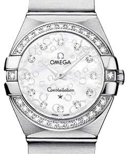 Constellation Ladies Small in Steel with Diamond Bezel on Steel Bracelet with White MOP Diamond Dial