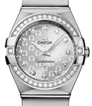 Constellation Ladies Small in Steel with Diamond Bezel on Steel Bracelet with Silver Diamond Dial