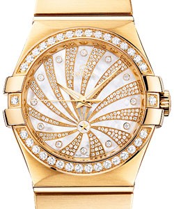 Constellation Luxury Edition in Yellow Gold with Diamond Bezel on Yellow Gold Bracelet with MOP-Diamond Dial