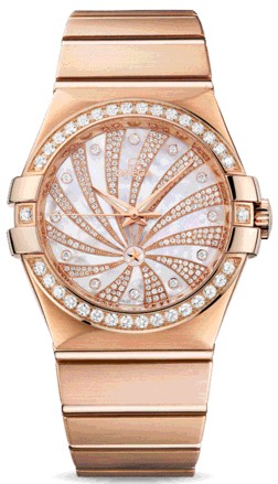 Constellation Luxury Edition with Diamonds Rose Gold-Diamonds on Bracelet with MOP-Diamond Dial