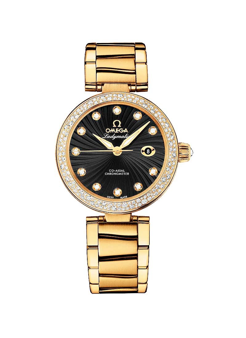 Omega De Ville Ladymatic in Yellow Gold with Diamond Bezel