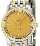 De Ville Prestige Lady's 2-Tone SS-YG Diamond on Bracelet w/ Champagne Diamond Dial