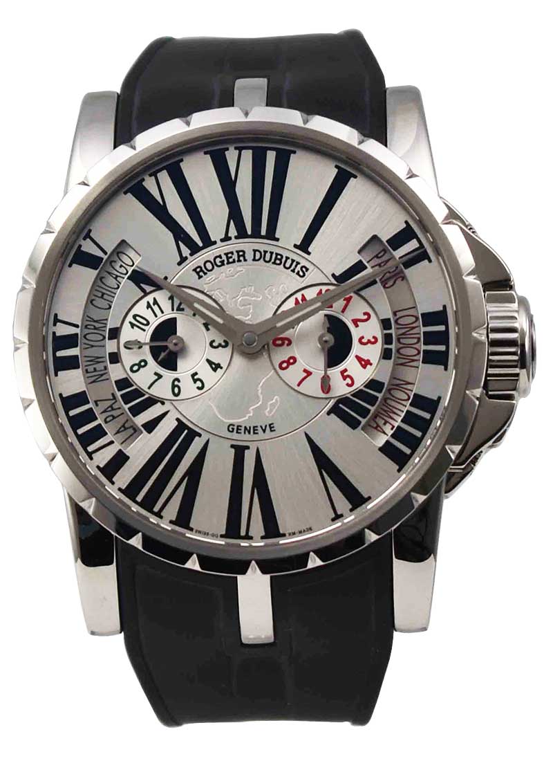Excalibur Triple Time Zone 45mm in White Gold