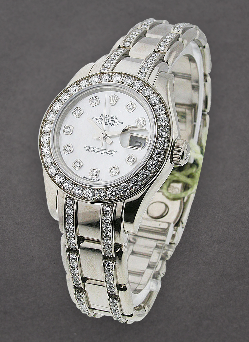 Pre-Owned Rolex Masterpiece Lady's in White Gold with 32 Diamond Bezel