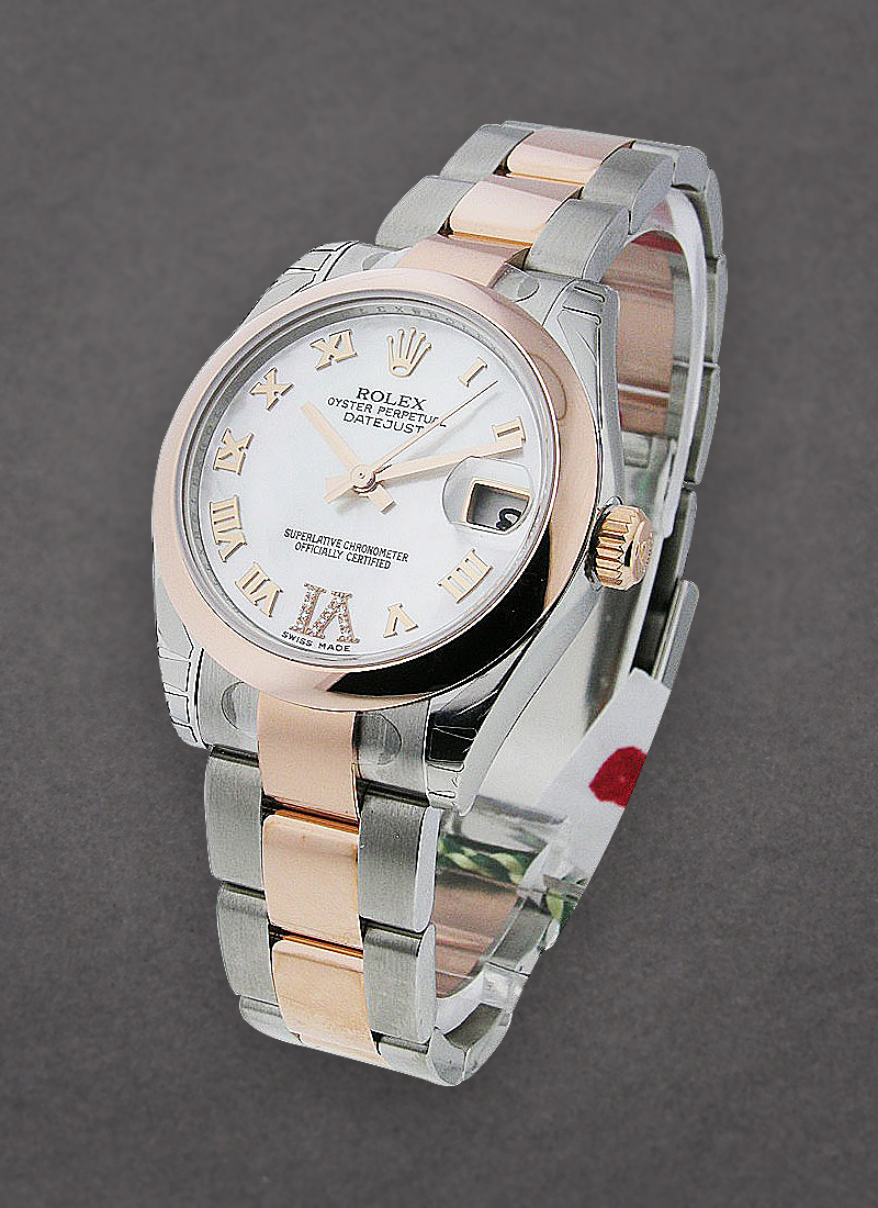 Rolex Unworn Datejust 31mm in Steel with Rose Gold Domed Bezel