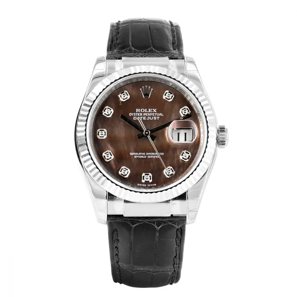 Rolex Unworn Datejust in White Gold with Fluted Bezel