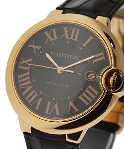 Ballon Bleu - Large Size Rose Gold on Strap with Brown Dial