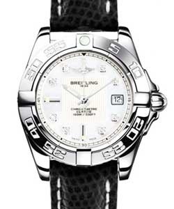 Galactic 32 Ladies' Quartz in Steel Steel on Black Strap with Mother of Pearl Dial