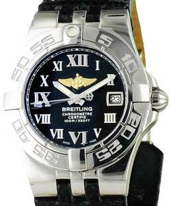 Galactic 30 Ladies' Quartz in Steel Steel on Black Strap with Black Roman Dial
