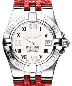 Galactic 30 Ladies' Quartz in Steel Steel on Red Strap with MOP Roman Dial