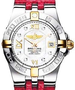 Galactic 30 Ladies' Quartz in 2-Tone Steel and YG on Red Strap with MOP Diamond Dial