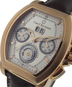 Patravi T-Graph Rose Gold on Strap with Silver Dial