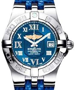 Galactic 30 Ladies' Quartz in Steel w/ Diamond Bezel Steel on Blue Strap with Blue Roman Dial