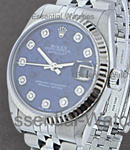 Steel Mid Size Datejust with Jubilee Bracelet Fluted Bezel - Sodalite Diamond Dial