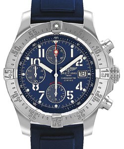 Avenger Skyland in Steel on Blue Rubber Strap with Blue Dial