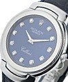 Cellini - 31mm -  Mid Size in White Gold on Strap with Blue Diamond Dial