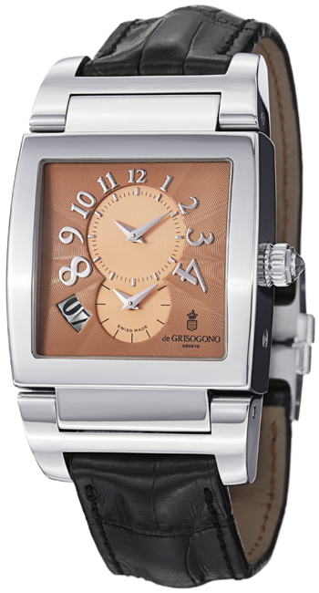Instrumento No Uno 33mm Autoamtic in Stainless Steel on Black Crocodile Leather Strap with Saloman Dial