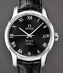 DeVille Co-Axial Chronometer in Steel on Black Alligator Leather Strap with Black Dial
