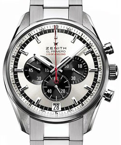 El Primero Striking 10th Chronograph in Steel on Steel Bracelet with Silver Dial