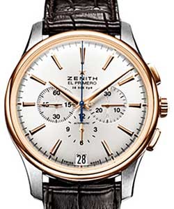 El Primero Captain 2-Tone SS-RG on Strap with Silver Dial
