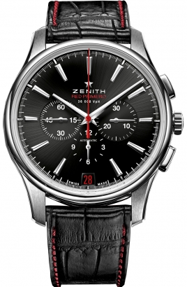El Primero Captain  Steel on Strap with Black Dial