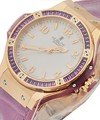 Big Bang 38mm Tutti Frutti in Rose Gold with Purple Sapphire Bezel on Purple Crocodile Leather Strap with White Dial
