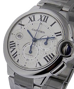 Ballon Bleu de Cartier Chronograph XL Steel on Bracelet with Silver Dial