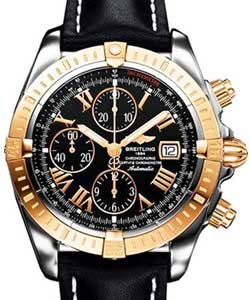 Chronomat Evolution Men's Automatic in 2-Tone Steel and RG on Bracelet with Black Roman Dial
