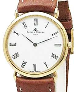 Classic Men's Watch Yellow Gold on Strap with White Dial
