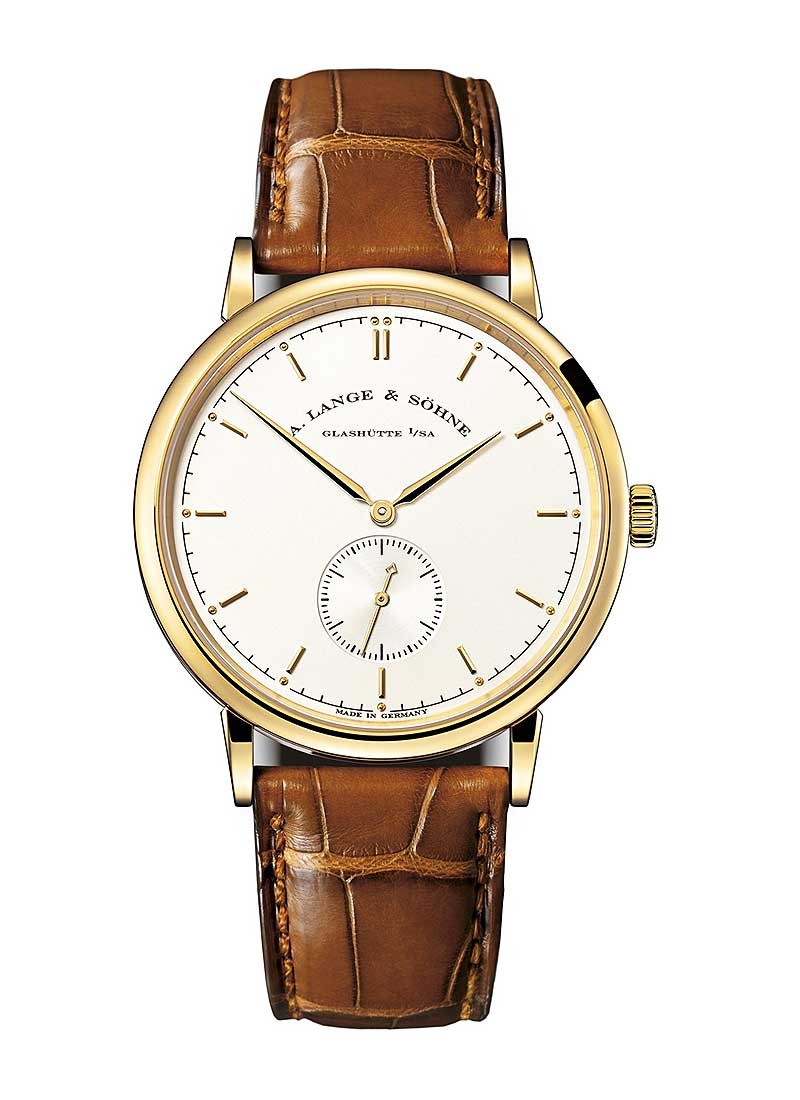 A. Lange & Sohne Saxonia Mechanical Mens Manual in Yellow Gold