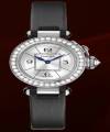 Miss Pasha with Diamond Bezel White Gold on Strap with Silver Dial