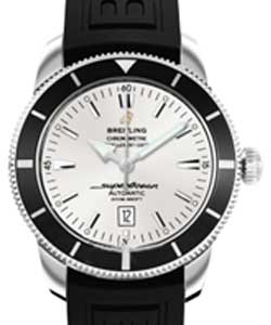 Superocean Heritage 46mm Men's in Steel Steel on Black Rubber Strap with Silver Dial