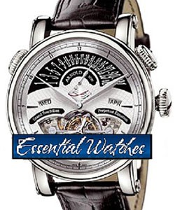 Grand Tourbillon 46mm Automatic in White Gold on Black Crocodile Leather Strap with Silver Dial