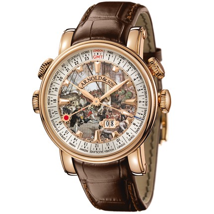 Horent Nelsons Demise Men''''s Automatic in Rose Gold on Brown Strap with White-Skeleton Dial