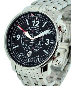 Scout Night Flight 44.5mm Automatic  in Steel on Steel Bracelet with Black Dial