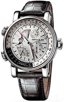 True North Perpetual in White Gold on Black Crocodile Leather Strap with Silver Dial