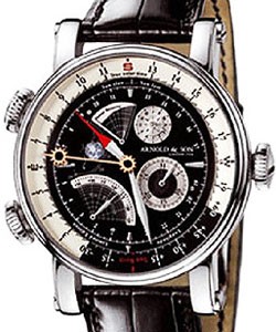 True North Perpetual 45mm in White Gold on Black Crocodile Leather Strap with Skeleton Dial