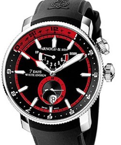 White Ensign in Steel on Black Rubber Strap with Black Dial