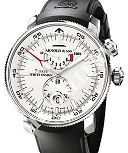 White Ensign in Steel on Black Rubber Strap with Silver Dial