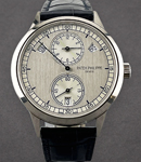 Annual Calendar Ref 5235G Regulator in White Gold on Blue Crocodile Leather Strap with Silver Grey Dial