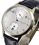Annual Calendar Ref 5235G Regulator in White Gold on Blue Crocodile Leather Strap with Silver Grey Dial
