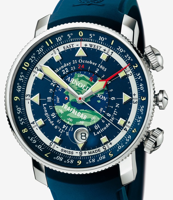 Longitude II Trafalgar Automatic in Steel on Blue Rubber Strap with Blue Dial