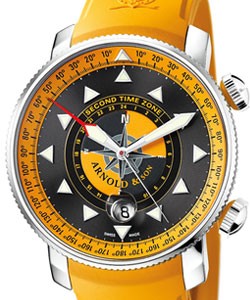 Scout 44.5mm Automatic in Steel on Orange Rubber Strap with Multi Color Dial