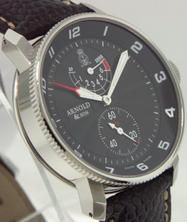 TImekeeper Limited Edition in Steel on Black Alligator Leather Strap with Black Dial