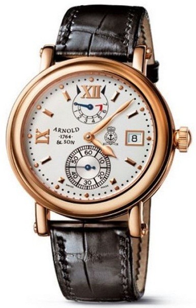 Timekeeper III 7 Days in Rose Gold on Brown Leather Strap with Silver Dial