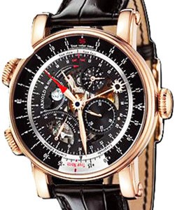 True North Perpetual in Rose Gold on Black Crocodile Leather Strap with Skeleton Dial