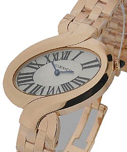 Delices de Cartier Small  Rose Gold on Bracelet with Silver Dial