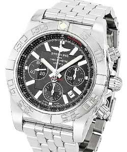 Chronomat B01 in Steel on Bracelet with Black Dial and Gray Subdials