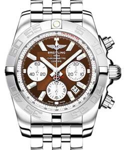 Chronomat B01 in Steel on Bracelet with Brown Dial with Brown Subdials